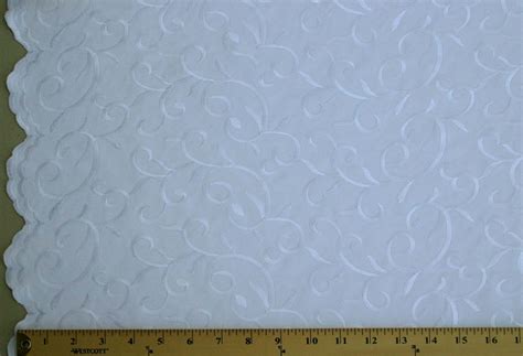 54 Embroidered Starlight Satin Bridal Fabric By The Yard White