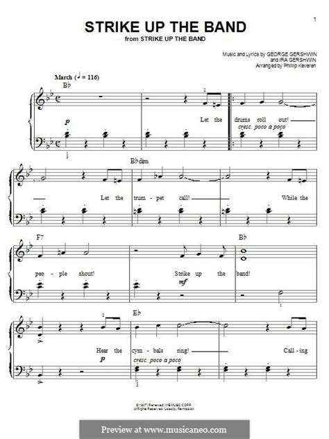 Strike Up The Band By G Gershwin Sheet Music On Musicaneo