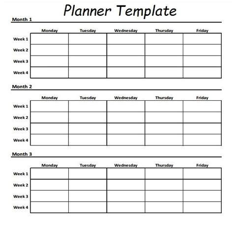 Use a schedule template to track your fitness goals, work projects, or chores. 3 Month Planner Template | Workout plan template, Workout ...