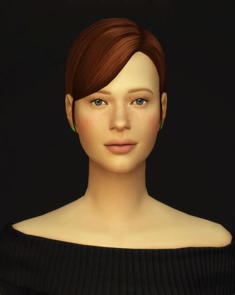 Sims 4 Hairs Rusty Nail Medium Straight Parted V3