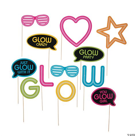 Neon Glow Party Photo Stick Props 12 Pc Oriental Trading