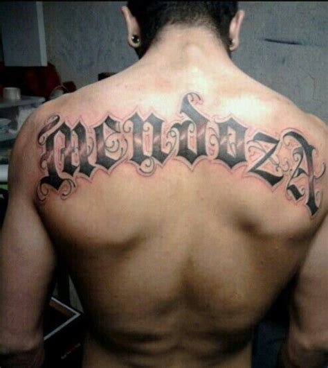 Mendoza Name Tattoos On Back Last Name Tattoos Rose Tattoo On Back