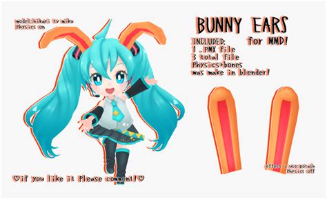 Cute soft touch bunny ears headband christmas rabbit ears headband gift for children kids girls (pink). Mmd Dl Floppy Bunny Ears By Kawaii Ⓒ - Mmd Bunny Ears Dl, HD Png Download - kindpng