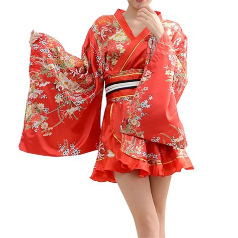 Womens Japanese Kimono Dressing Gown Deluxe Blossom Prints Geisha