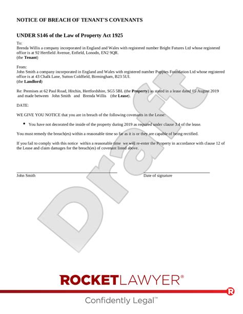 Free Section 146 Notice Template And Faqs Rocket Lawyer Uk