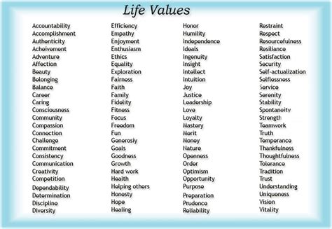Values | Life values, Personal core values, Moral values