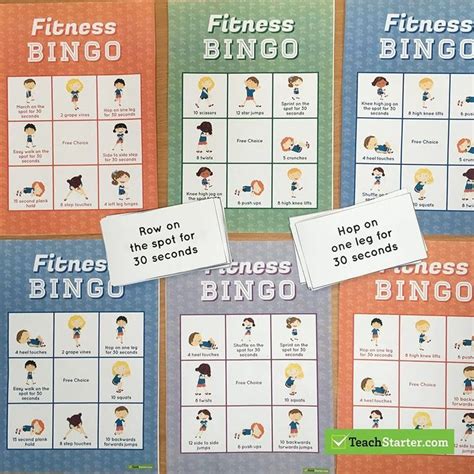 Fitness Bingo Teaching Resource Teach Starter Card Workout Bingo