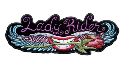 Lips With Rose Lady Rider Angel Wings Biker Patch Quality Biker Patches