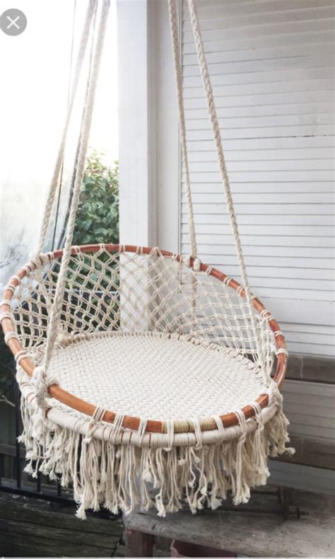 Macrame boho swing chair hammock, Furniture, Tables ...