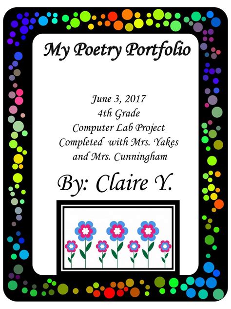 Poetry Portfolio Claire Y By Mrsyakes Flipsnack