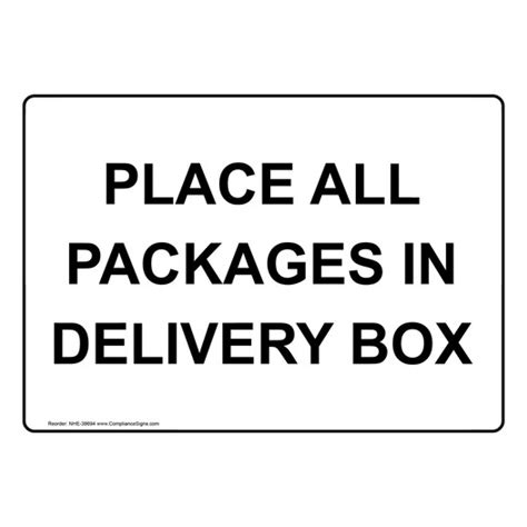 Shipping Receiving Sign Place All Packages In Delivery Box