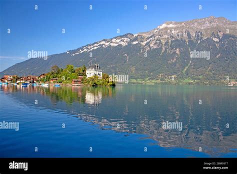 Iseltwald Village On Lake Brienz Stock Photo Alamy