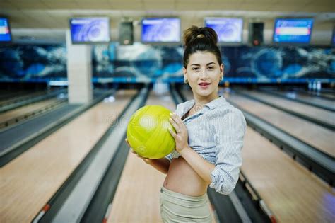 Woman Played At Bowling Club Stock Image Image Of Ball Play 235451735