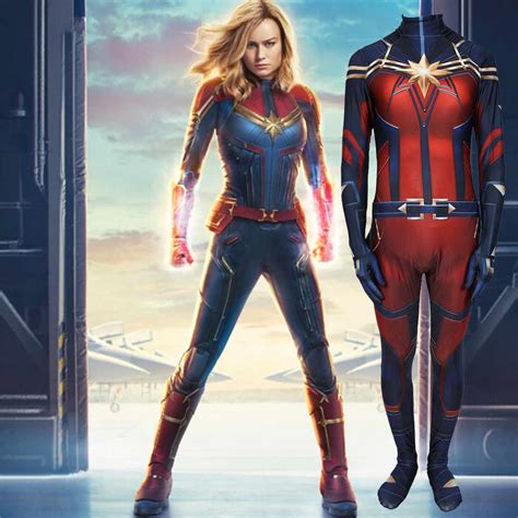 Marvel Captain Marvel Superhero Vers Carol Danvers Cosplay Costume