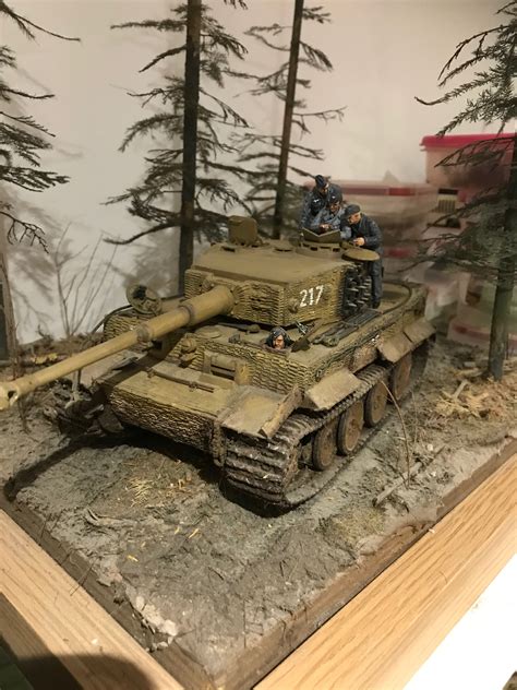 Toy Model Tank Display With Realistic Details
