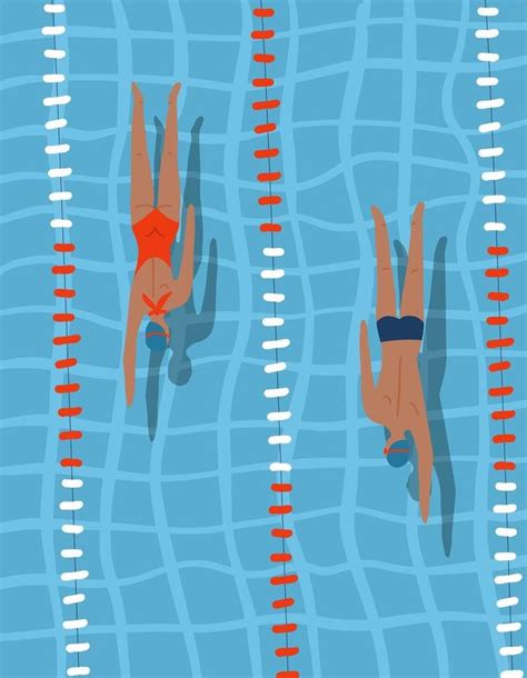 An Overhead View Of People Swimming In The Pool