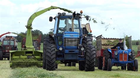 Ford Tw35 Working In The Field Chopping Grass W Claas Forage Harvester