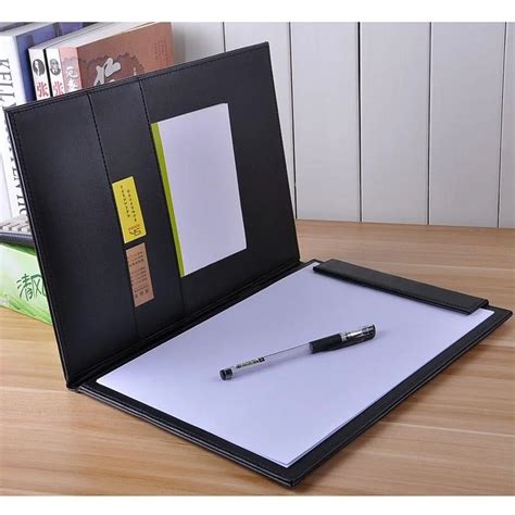 Free Shipping Wholesale Pu Leather A4 Clipboard Writing Pad School