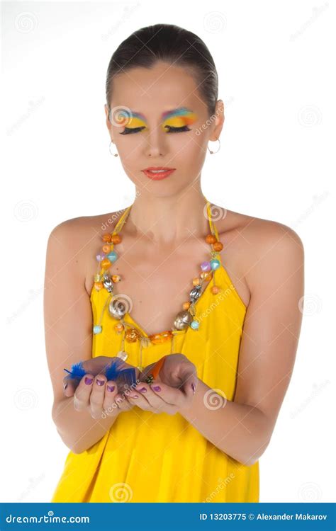 Woman And Multicolored Make Up Stock Image Image Of Girl Elegant