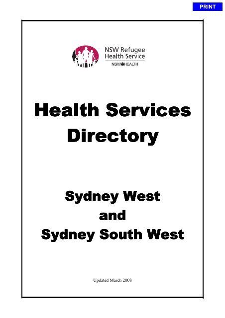 Health Services Directory South Western Sydney Local Health