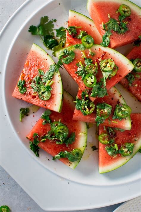 Spicy Watermelon Salad With Cilantro And Lime Paleo Vegetarian