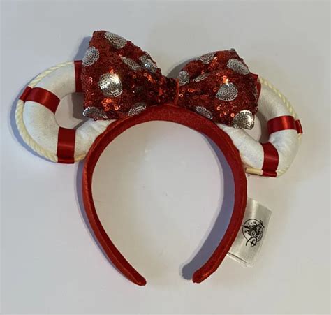 Disney Cruise Line Dcl Life Preserver Ship Red Minnie Mouse Ears