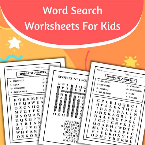 Word Search Worksheets For Kids Made By Teachers