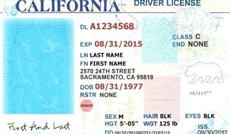 California Id Template Download Drivers License Template Drivers