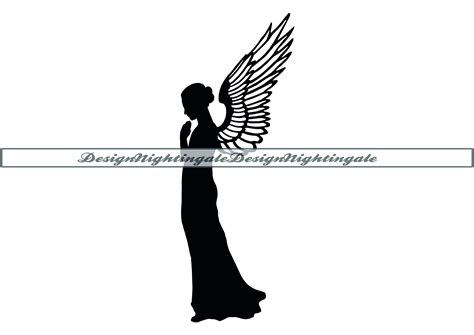 Praying Angel Svg Angel Svg Angel Clipart Angel Files For Etsy Uk