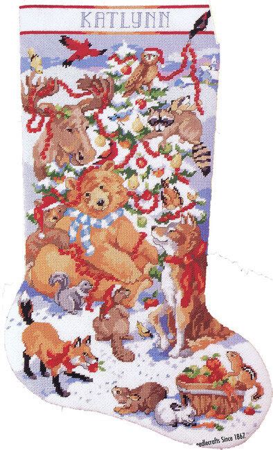 Kooler Design Studio A Wildlife Christmas Stocking Cross Stitch