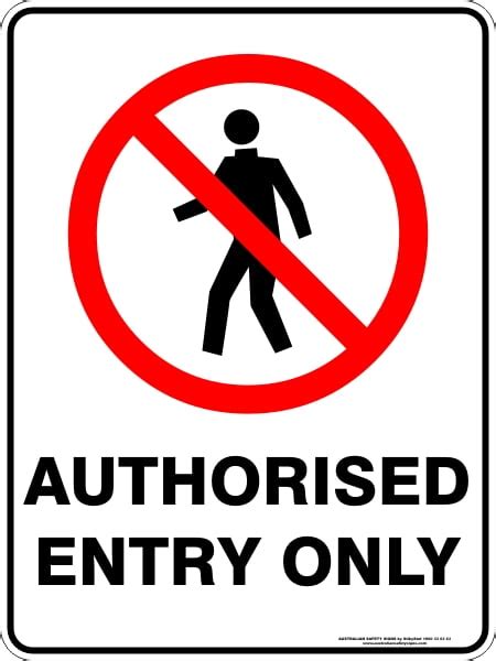 authorised entry only buy now discount safety signs australia