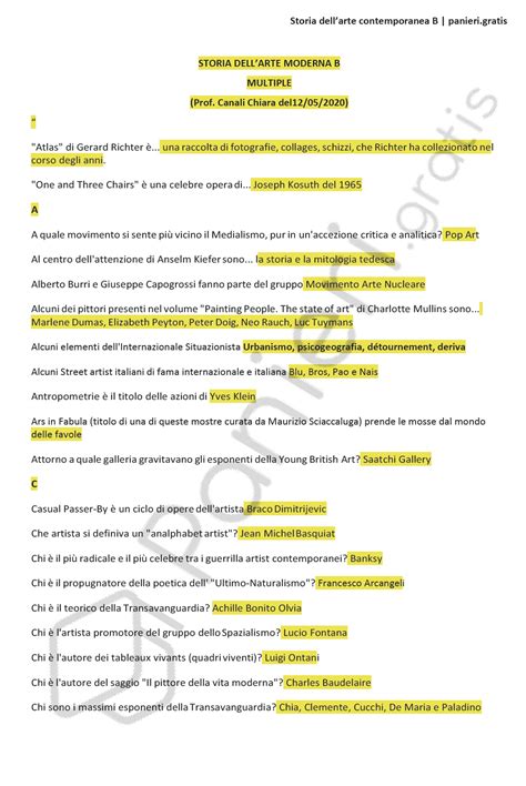 Studentessa universitaria della facoltà di beni culturali propone lezioni di storia dell'arte per studenti delle medie e superiori. Paniere di Storia dell'arte contemporanea B - Multiple ...