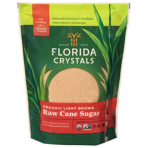 Florida Crystals Organic Light Brown Raw Cane Sugar 24 Oz Pouch