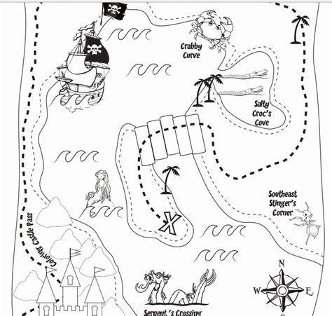 Treasure Map Coloring Pages For Kids - Coloring Home