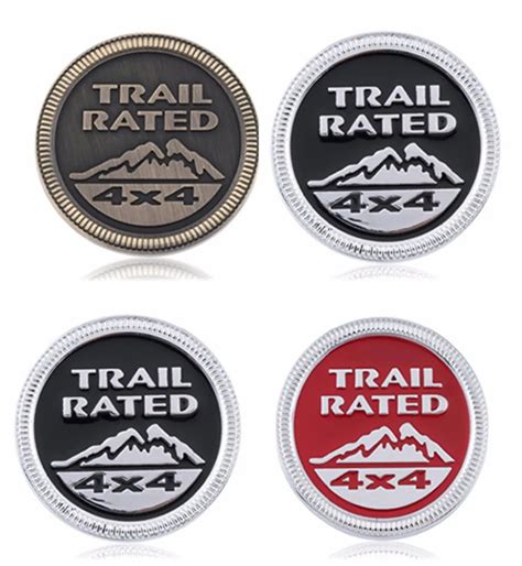 Metal Car Styling Trail Rated 4x4 3d Emblem Badge For Jeep Wrangler