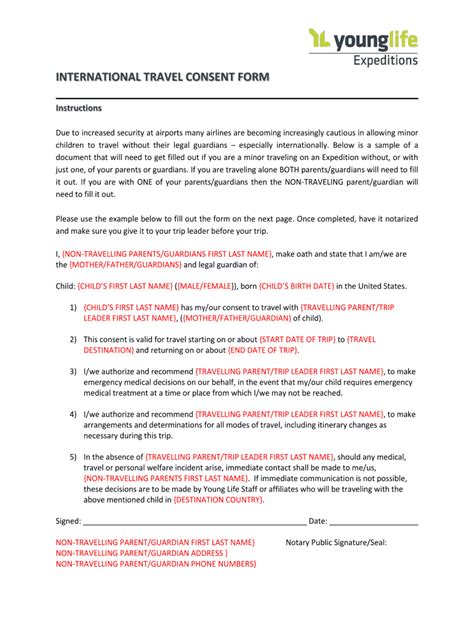 Child Traveling With One Parent Consent Form Fill Out And Sign