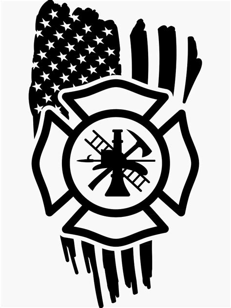 Firefighter Maltese Cross Weathered American Fireman Flag Design