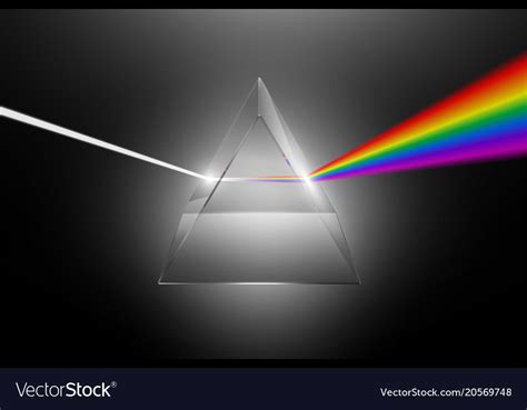 Light Dispersion To A Spectrum On A Glass Prism Vector Image