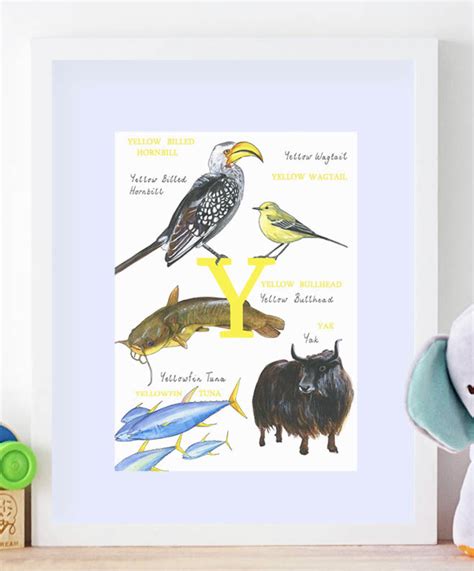 Animal Alphabet Letter Y Print - The Market Co