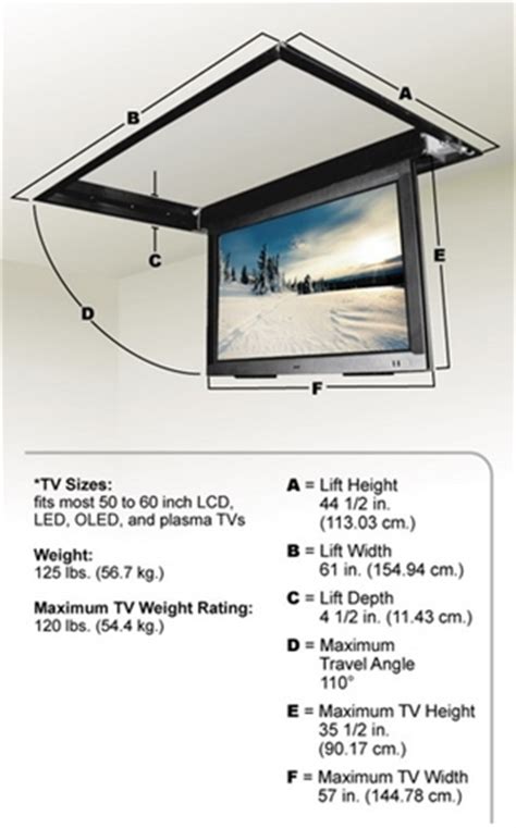 Motorized drop down ceiling tv bracket the lift can specifically accommodate tvs up to 47 inches wide by 28 inches high (outside dimensions). RV Motor Home Motorized Flip Down Ceiling Bracket Samsung ...