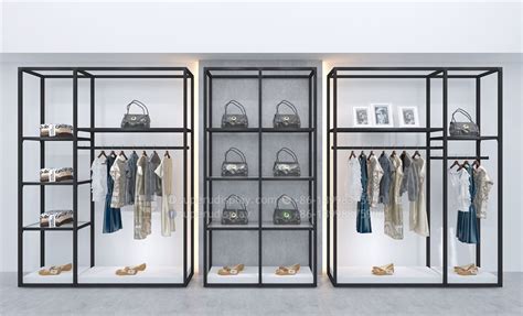 Custom Modern Wall Stand Modular Boutique Clothing Display Racks For
