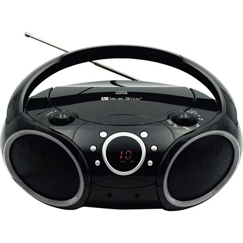 Singing Wood Portable Cd Player Am Fm Radio With Aux In Headphone Jack