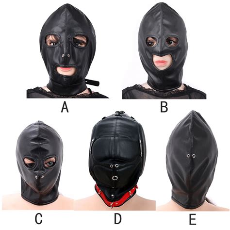 HOWOSEX Style Erotic Toys Head Mask Slave Nylon PU Bondage Sex