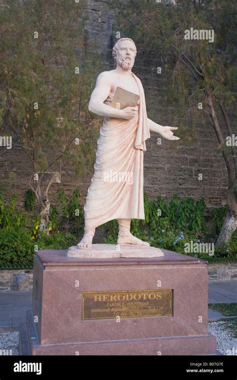 Statue Of Herodotus Bodrum Turkey Stock Photo Alamy