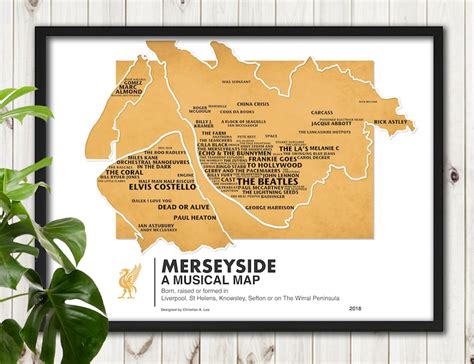 Merseyside A Musical Map Liverpool Music Scouse Music Etsy