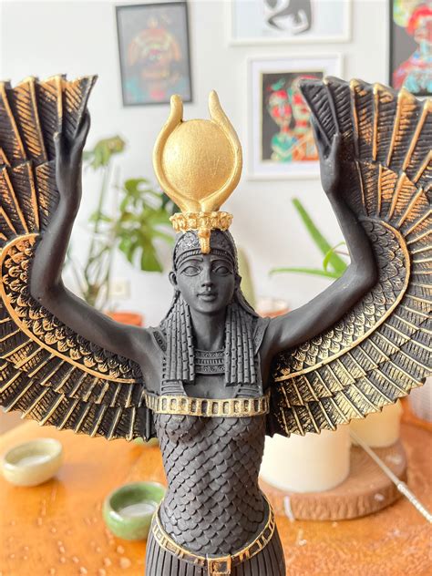 Egyptian Goddess Isis Statue With Special Cartouche Isis Statue With Spiritual Inscription 13