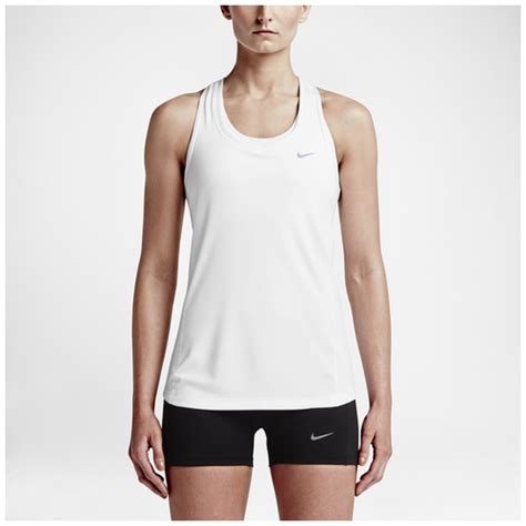 Nike Dri Fit Miler Tank Womens Running Clothing White