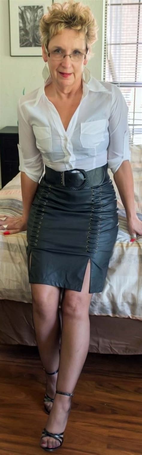 Pin By Chris65 On Projects To Try Leather Skirt Sexy Older Women