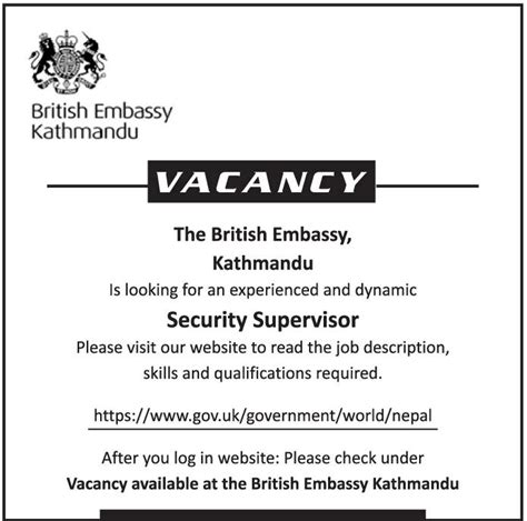 Job Vacancy In British Embassy Kathmandu Jobs In Nepal