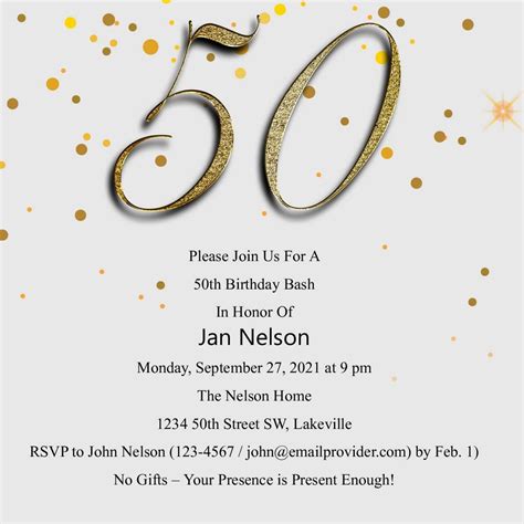 Funny 50th Birthday Party Invitation Wording